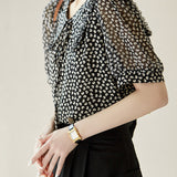 Artistic Peter Pan Collar Printed Shirt