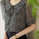 Artistic Peter Pan Collar Printed Shirt