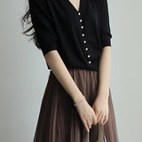 Elegant Pearl Beaded Knit Top