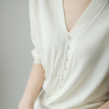 Elegant Pearl Beaded Knit Top