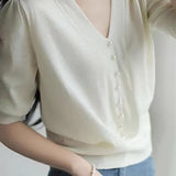Elegant Pearl Beaded Knit Top
