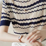 Loose Hollow Ice Silk Knit Top
