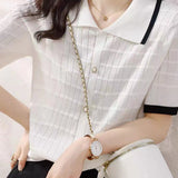 Plaid Jacquard Knit Top