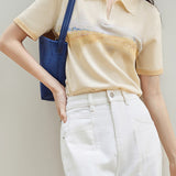 Polo Collar Ice Silk Knit Short Sleeve