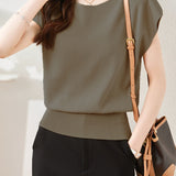 French Minimalist Elegant Shoulder Short Sleeve