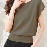 French Minimalist Elegant Shoulder Short Sleeve