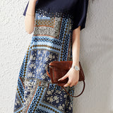 Elegant Printed Long Skirt