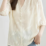 Fashion Jacquard Chiffon Shirt