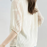 Fashion Jacquard Chiffon Shirt
