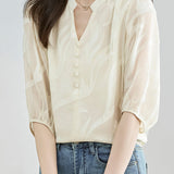 Fashion Jacquard Chiffon Shirt