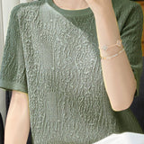 Three-Dimensional Jacquard Ice Silk Knit Top