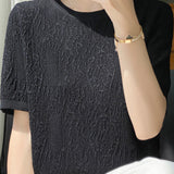 Three-Dimensional Jacquard Ice Silk Knit Top