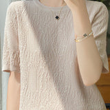 Three-Dimensional Jacquard Ice Silk Knit Top