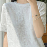 Three-Dimensional Jacquard Ice Silk Knit Top