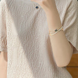 Three-Dimensional Jacquard Ice Silk Knit Top