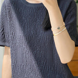 Three-Dimensional Jacquard Ice Silk Knit Top