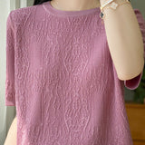 Three-Dimensional Jacquard Ice Silk Knit Top