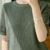 Three-Dimensional Jacquard Ice Silk Knit Top