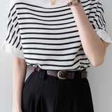 Fashion Striped Knit Top