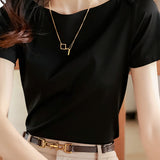 Simple Off-Shoulder Fitted Short Sleeve