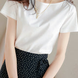 Simple Off-Shoulder Fitted Short Sleeve