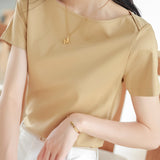 Simple Off-Shoulder Fitted Short Sleeve
