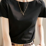 Simple Off-Shoulder Fitted Short Sleeve