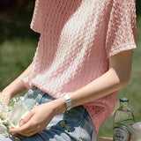 Solid Color Hollow Out T-Shirt