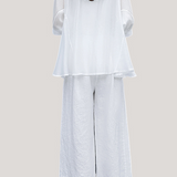 Ruffle Top and Wide Leg Pants Two-Piece Set