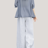 Ruffle Top and Wide Leg Pants Two-Piece Set