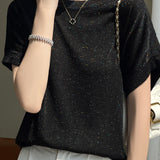 Off-the-Shoulder Shiny Knit Top