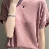 Off-the-Shoulder Shiny Knit Top