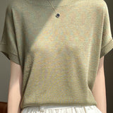 Off-the-Shoulder Shiny Knit Top