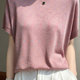 Off-the-Shoulder Shiny Knit Top