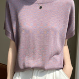 Off-the-Shoulder Shiny Knit Top