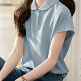Peter Pan Collar Elegant Polo Shirt