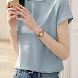Peter Pan Collar Elegant Polo Shirt