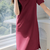Casual Polo Collar Dress