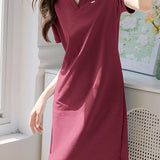 Casual Polo Collar Dress