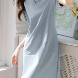 Casual Polo Collar Dress