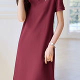 Casual Polo Collar Dress