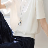 Hem Slit Decor Button Short Sleeve T-Shirt
