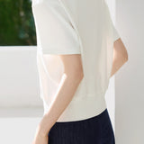 Hem Slit Decor Button Short Sleeve T-Shirt
