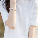 Ice Silk Half High Neck Knit Top