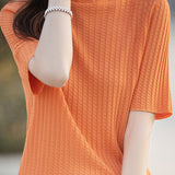 Ice Silk Half High Neck Knit Top