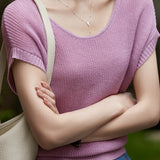 Fashion Ice Silk Knit Top