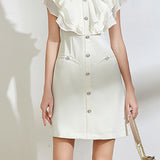 Ruffle Waist-Cinched Dress