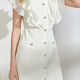 Ruffle Waist-Cinched Dress