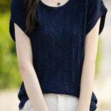 Lace Hollow Out Knit T-Shirt