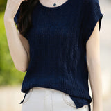 Lace Hollow Out Knit T-Shirt